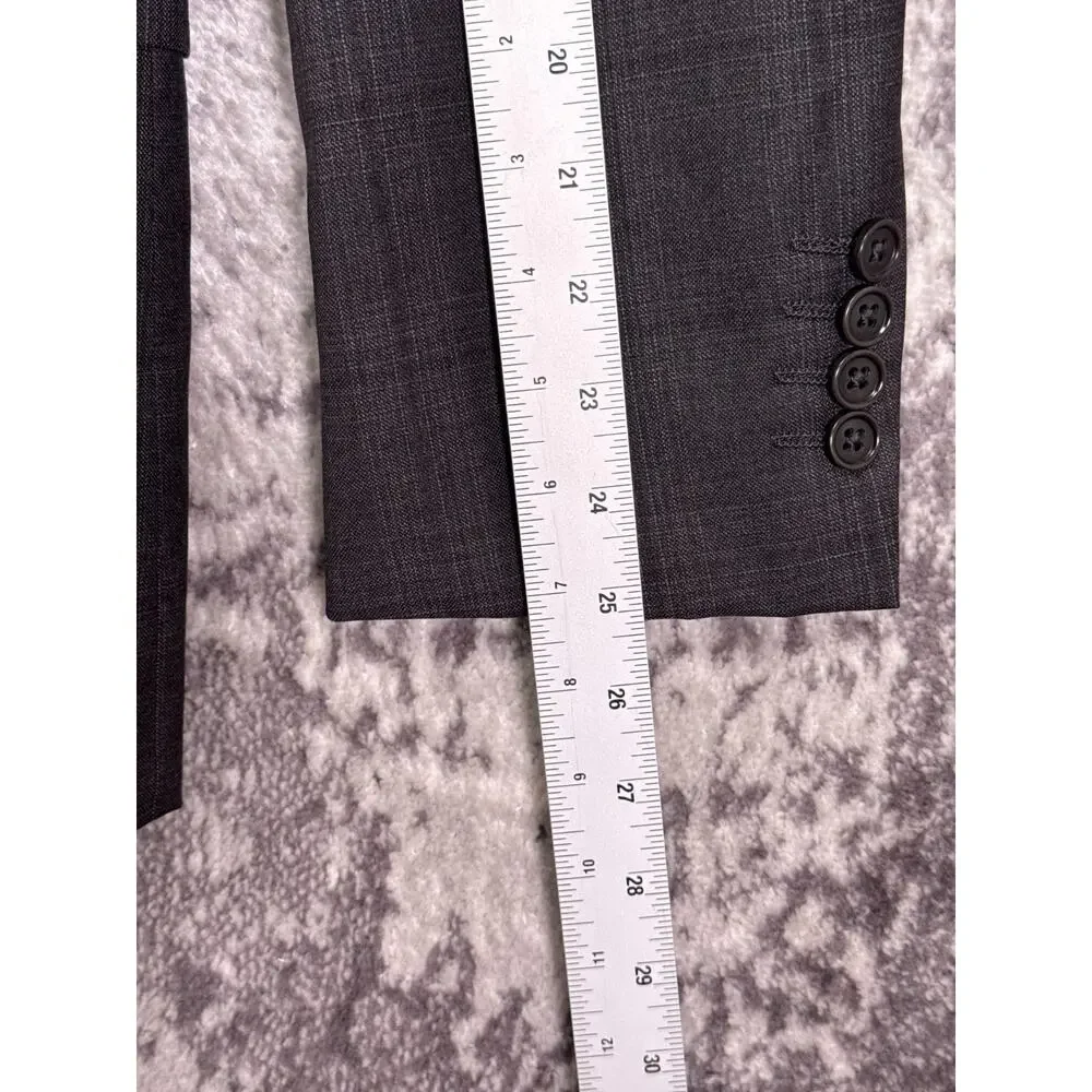Emporio Armani G Line Suit 42 R Mens Gray Plaid Super 130s Wool 2 Piece